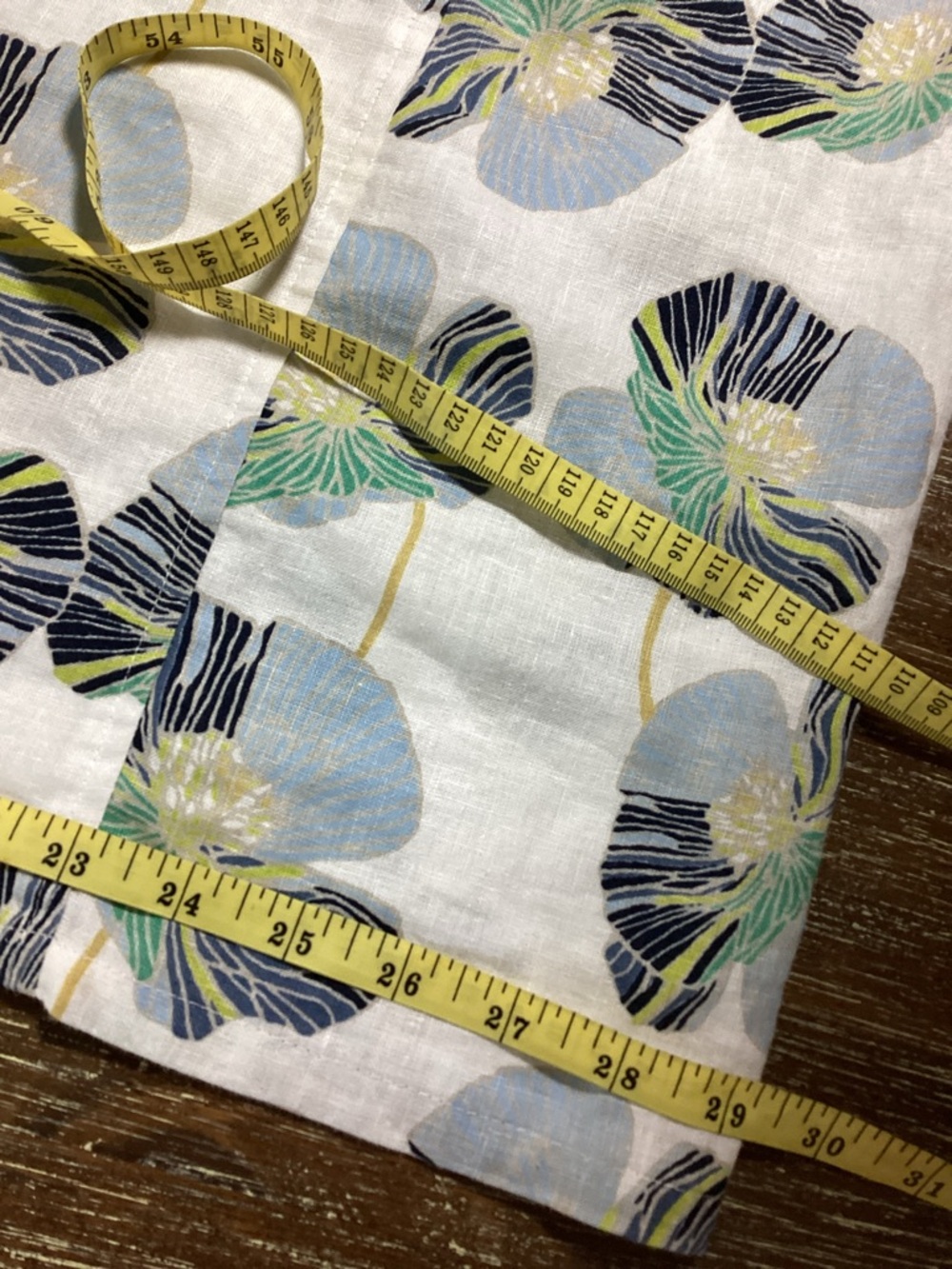Habitat White Sleeveless Dress Blue, Navy & Lime Floral Pattern Size XL Linen - Picture 9 of 11